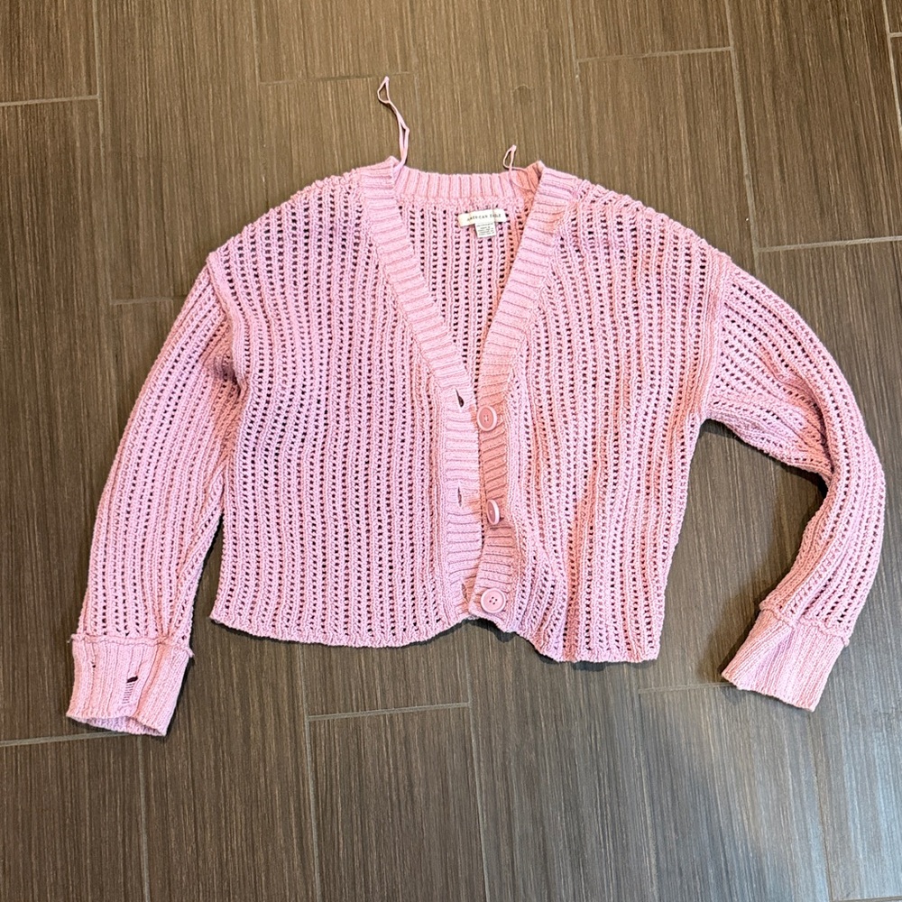 American Eagle Outfitters Pink Cardigan Sweater